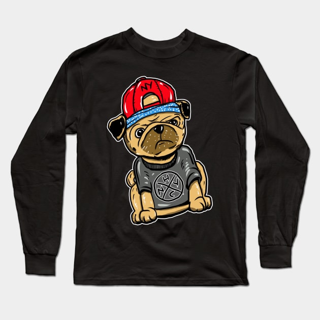 This is Hardcore Pug Dog Long Sleeve T-Shirt by silentrob668